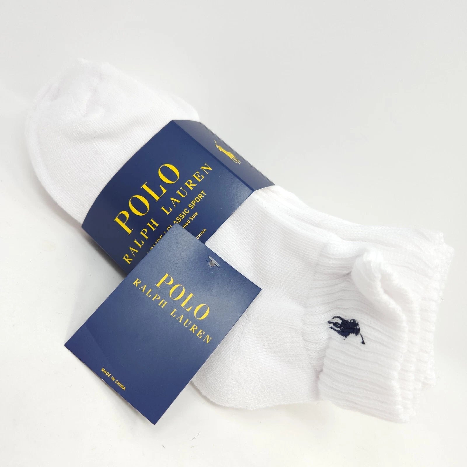Polo Ralph Lauren 6 pares blancos cuarto doble calcetines deportivos clásicos para hombre - La Tiendita de la Jose
